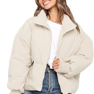 Off White Crop Puffer